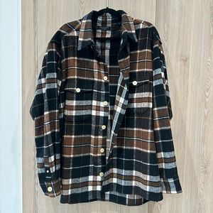 XXL All Saints Black/Brown/White Flannel Shirt
